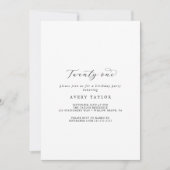 Elegant Script 21st Birthday Party Kaart (Voorkant)