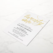 ELEGANT SCRIPT 21ste verjaardag feestje stijlvol g Folie Uitnodiging (Gedraaid)