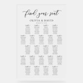 Elegant Script 22 tafel Zitting Grafiek Acryl Teke Bord (Voorkant)