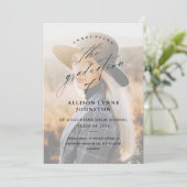 Elegant Script 2 Foto Afstuderen Aankondiging (Staand voorkant)