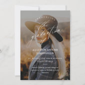 Elegant Script 2 Foto Afstuderen Aankondiging (Voorkant)