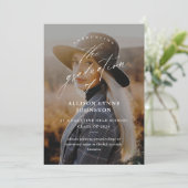 Elegant Script 2 Foto Afstuderen Aankondiging (Staand voorkant)