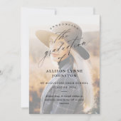 Elegant Script 2 Foto Afstuderen Kaart (Voorkant)