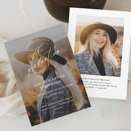 Elegant Script 2 Foto Afstuderen Kaart