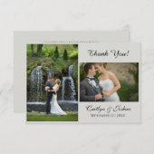 Elegant Script 2 Foto bruiloft Hartelijk dank Bedankkaart (Voorkant / Achterkant)