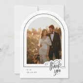 Elegant Script 2 Foto bruiloft Hartelijk dank Kaart (Voorkant)