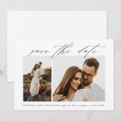 Elegant Script 2 Foto Huwelijk Save The Date (Voorkant / Achterkant)