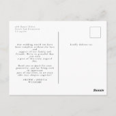 Elegant Script 2 Foto Minimal Huwelijks Dank Je Briefkaart (Achterkant)