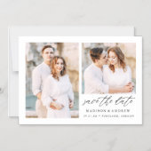 Elegant Script 2 Foto Save the Date Magnetische Uitnodiging (Voorkant)