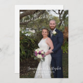 Elegant Script 2 Foto's en Bedankt Weddenschappen (Voorkant / Achterkant)