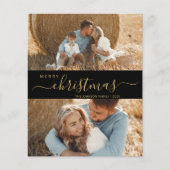 Elegant Script 2 Photo Collage Kerstbrochure Flyer (Voorkant)