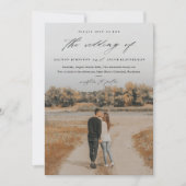 Elegant Script 2 Photo Overlay Wedding Kaart (Voorkant)