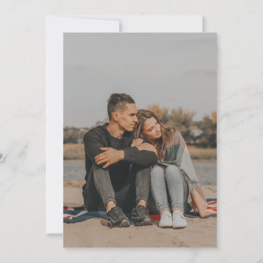 Elegant Script 2 Photo Overlay Wedding Kaart (Achterkant)