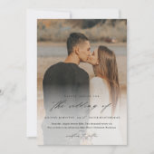 Elegant Script 2 Photo Overlay Wedding Kaart (Voorkant)