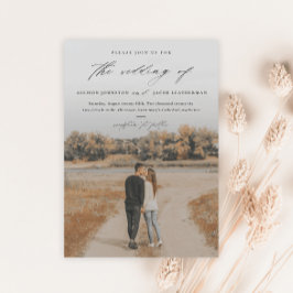 Elegant Script 2 Photo Overlay Wedding Kaart