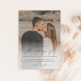 Elegant Script 2 Photo Overlay Wedding Kaart