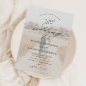 Elegant Script 2 Photo Overlay Wedding Kaart