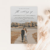 Elegant Script 2 Photo Overlay Wedding Kaart