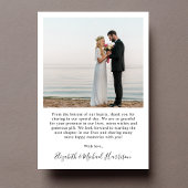 Elegant Script 2 Photo Wedding Bedankkaart