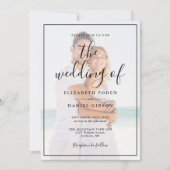 Elegant Script 2 Photo Wedding Kaart (Voorkant)