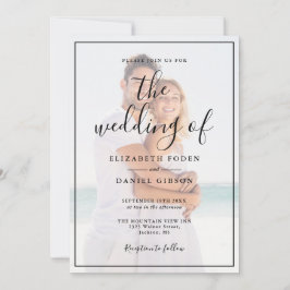 Elegant Script 2 Photo Wedding Kaart