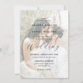 Elegant Script 2 Photo Wedding Kaart (Voorkant)