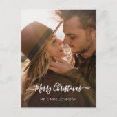 Elegant script 2-zijdelings design met foto's feestdagenkaart (Voorkant)