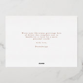 Elegant Script 3 Foto Beige Chocolade Kerstmis Folie Uitnodiging (Achterkant)