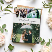Elegant Script 3 foto bruiloft dank u Briefkaart
