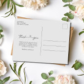 Elegant Script 3 foto bruiloft dank u Briefkaart