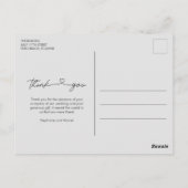 Elegant Script 3 foto bruiloft dank u Briefkaart (Achterkant)