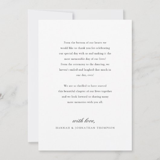 Elegant Script 3 Foto bruiloft Hartelijk dank Bedankkaart (Achterkant)
