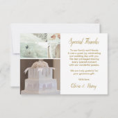 Elegant Script 3 Foto bruiloft Hartelijk dank Bedankkaart (Achterkant)