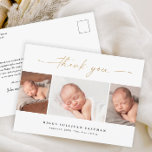 Elegant Script 3 Fotocollage Baby Dank u Briefkaart<br><div class="desc">Elegant Script 3 Fotocollage Baby Aankondiging Dank u kaart. De achterkant bevat een bedankbericht dat u kunt personaliseren of verwijderen als u liever uw bedankje met de hand schrijft.</div>