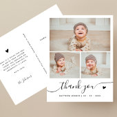 Elegant Script 3 Fotocollage Dank u Baby Briefkaart