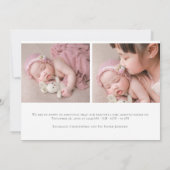 Elegant Script 3 Fotocollage introduceert geboorte Aankondiging (Achterkant)