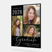 Elegant Script 3 Photo Afstuderen Welkom Acryl Bord (Hoek)