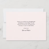 Elegant Script 3 Photo Collage Baby Bedankkaart (Achterkant)