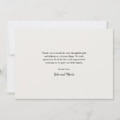 Elegant Script 3 Photo Collage Baby Bedankkaart (Achterkant)