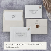 Elegant Script 3 Photo Collage Folded Wedding Bedankkaart