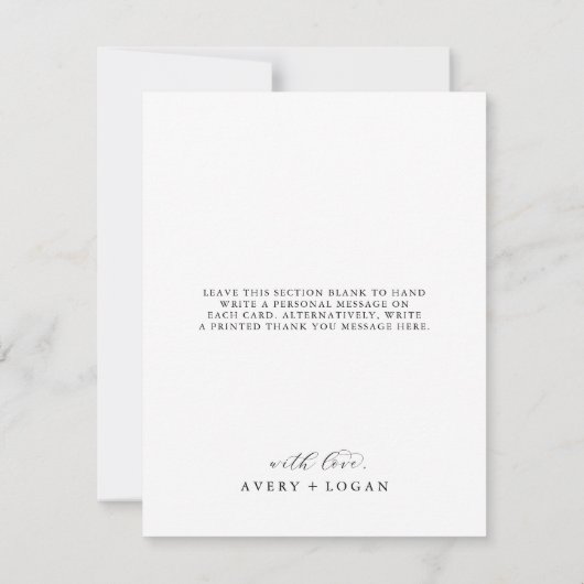 Elegant Script 3 Photo Collage Weddenschap Harteli Bedankkaart (Achterkant)