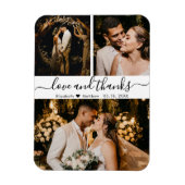 Elegant Script 3 Photo Collage Weddenschap Harteli Magneet (Verticaal)