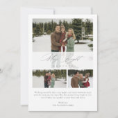  Elegant Script 3 Photo Merry Bright Moments Feestdagenkaart (Voorkant)