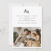 Elegant Script 3 Photo Minimal Christmas Greetings Feestdagenkaart (Achterkant)