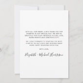 Elegant Script 3 Photo Wedding Bedankkaart (Achterkant)