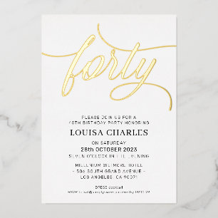 ELEGANT SCRIPT 40ste verpartij stijlvol goud Folie Uitnodiging