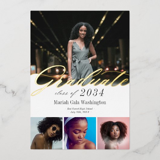 Elegant Script 4 Aankondiging van het Foto Afstude (Voorkant)