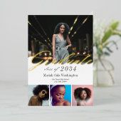 Elegant Script 4 Aankondiging van het Foto Afstude (Staand Voorkant)