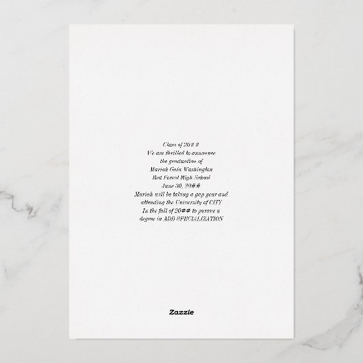 Elegant Script 4 Aankondiging van het Foto Afstude (Achterkant)