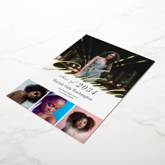 Elegant Script 4 Aankondiging van het Foto Afstude (Gedraaid)